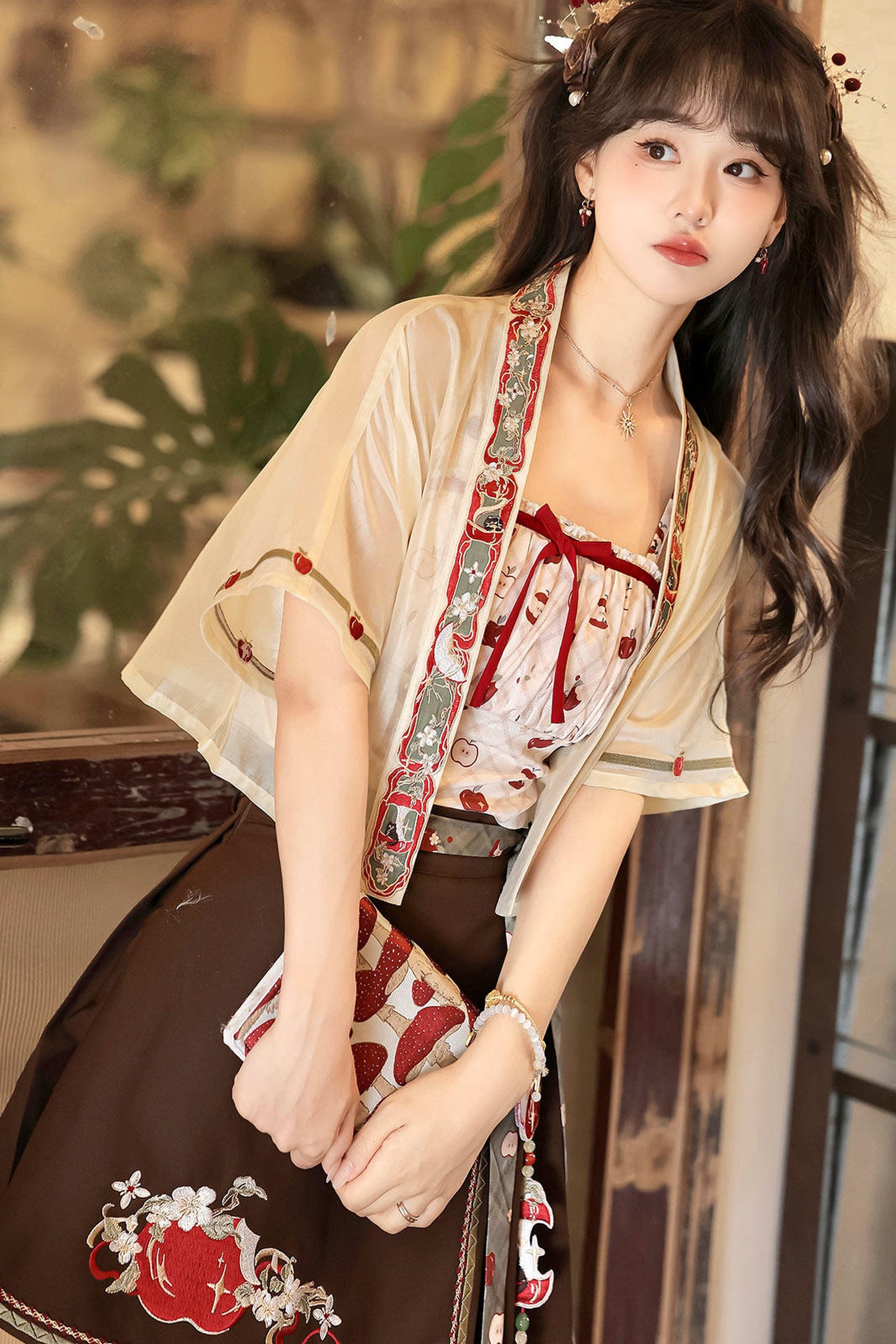 Little Apple New Chinese Style Suspender Skirt and Top Set-Up