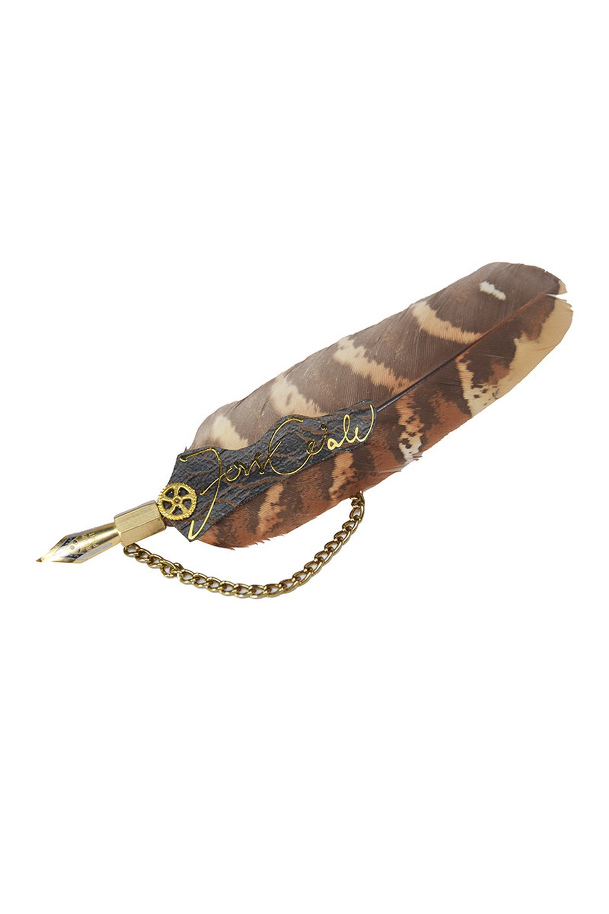 Signature Dip Pen Feather Brooch