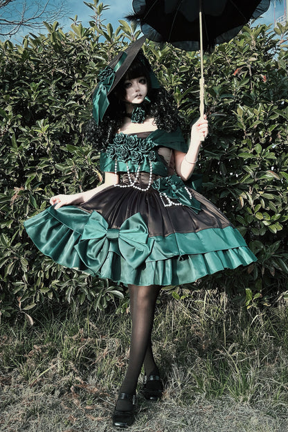 Dark Green Rose Lolita Dress