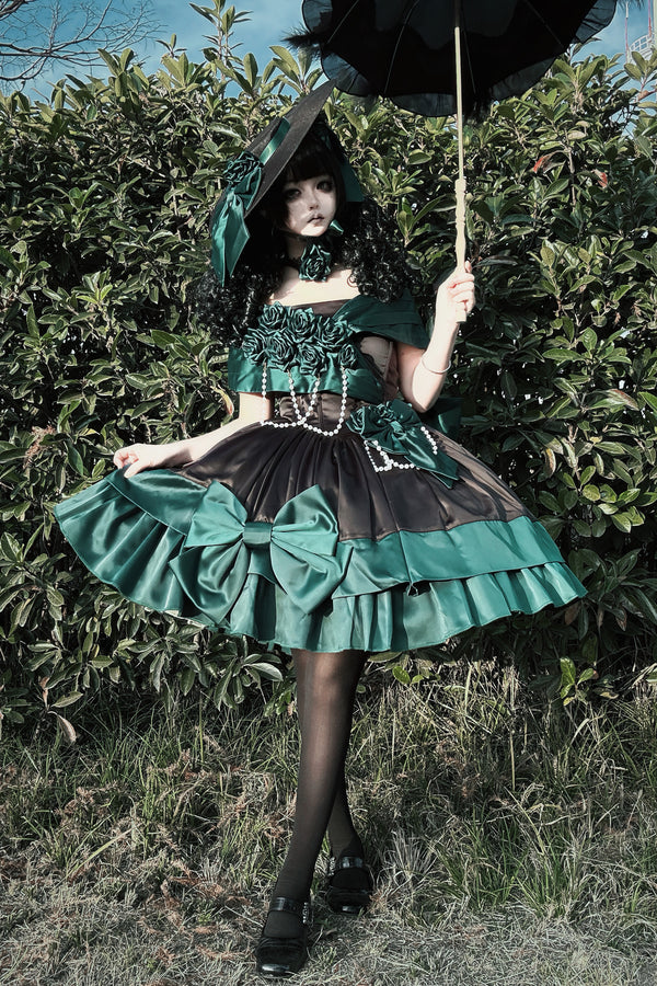 Dark Green Rose Lolita Dress
