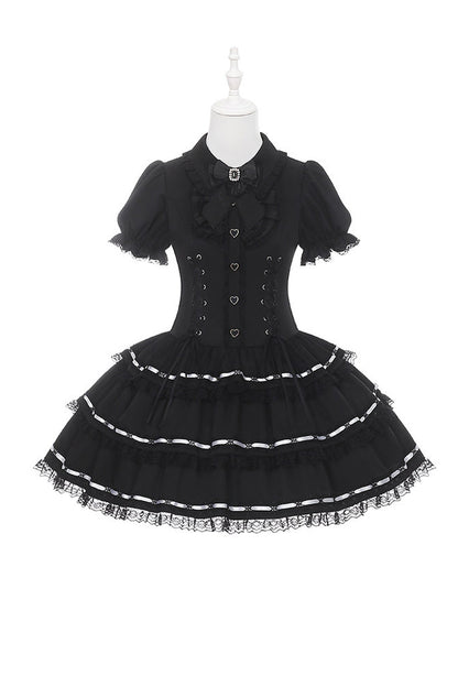 Black Ribbon Jirai Kei Princess Dress
