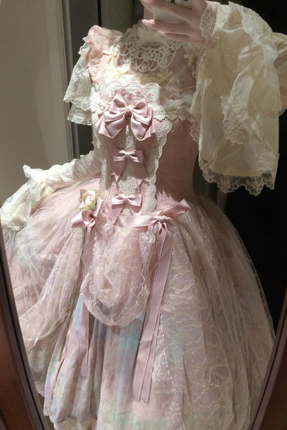 Ölgemälde-Lolita-JSK-Set mit hoher Taille