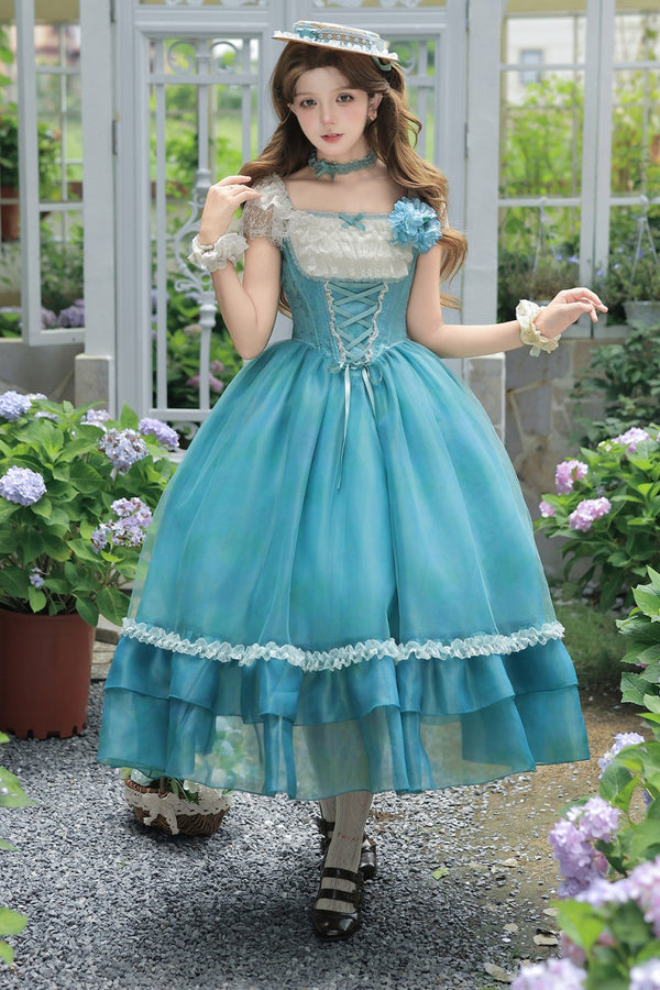 Water Lily Floral Long Dress