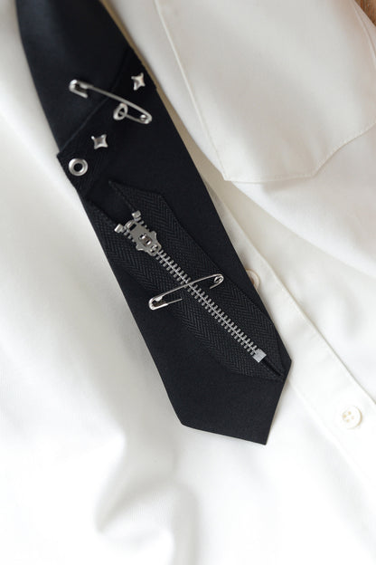Zipper Decorative Necktie