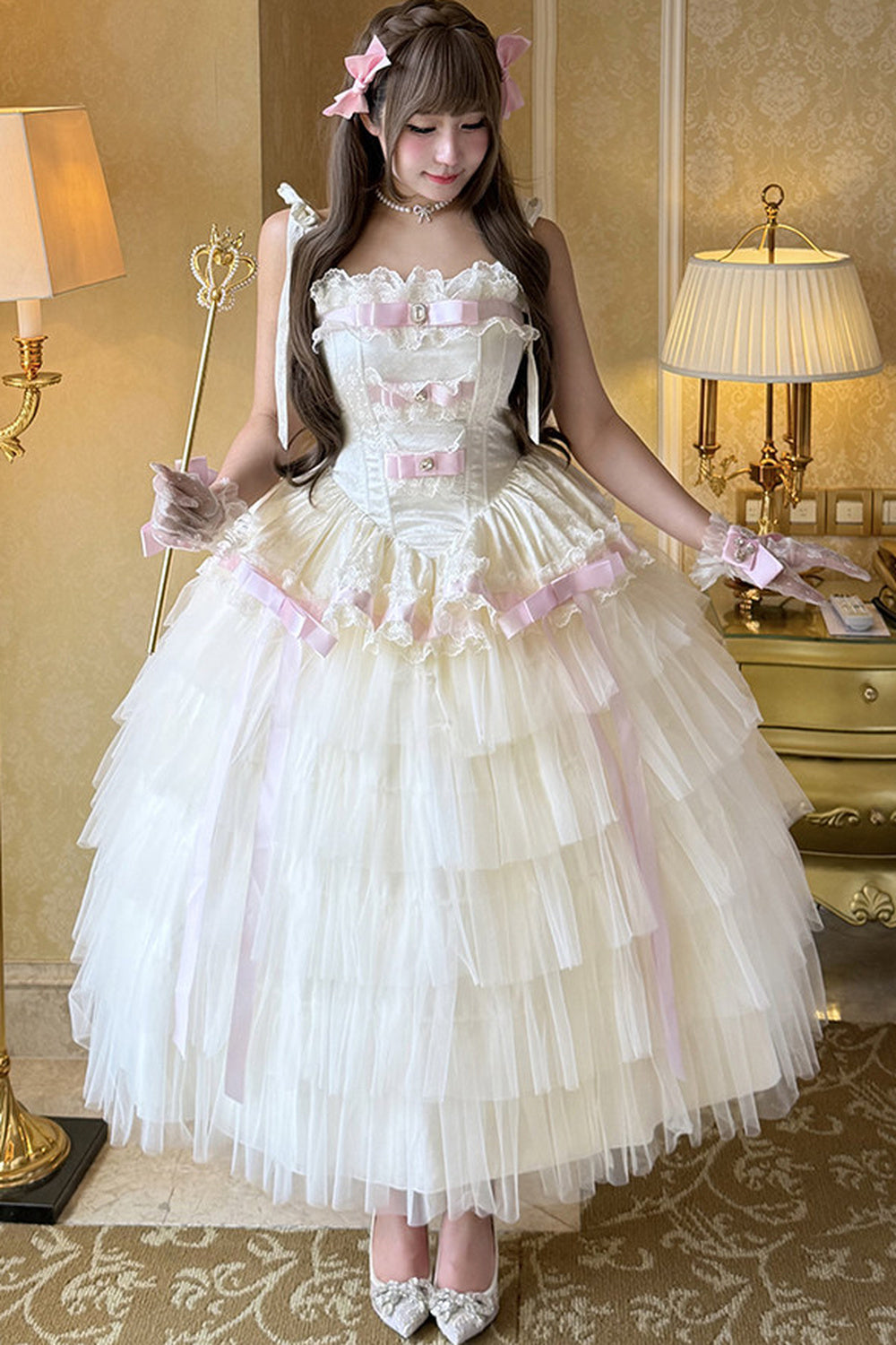 Elegant Ribbon Princess Long Dress
