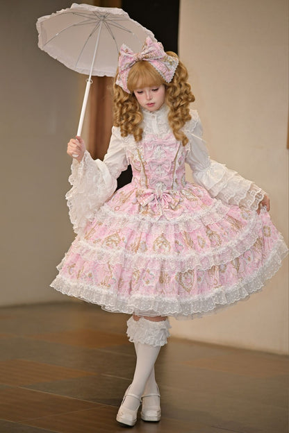 Elegance Floral Wall Doll-Like JSK Dress