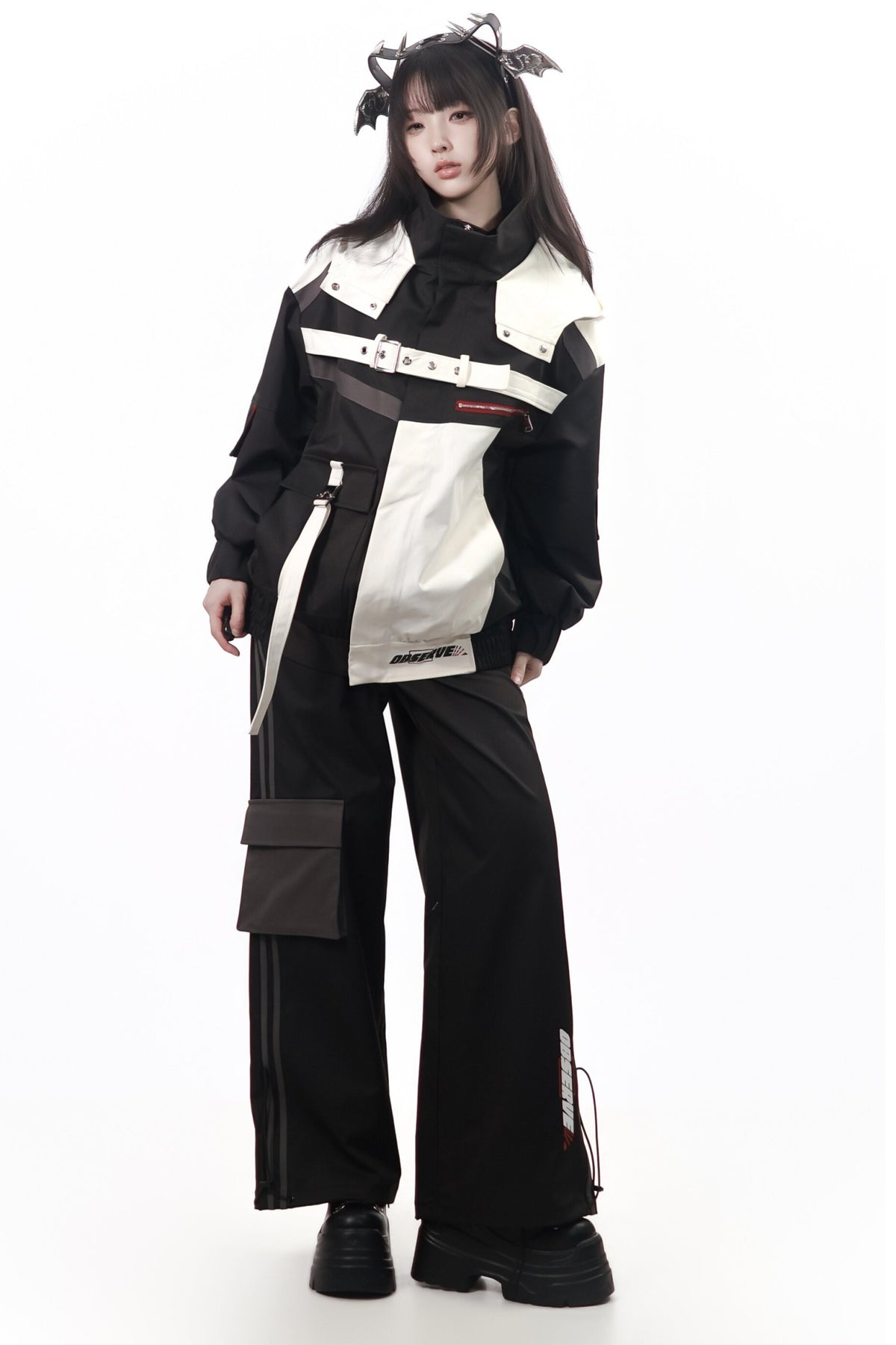 Galaxy Leap Color-Block Functional Jacket With Skirt Badge and Pants Set-Up