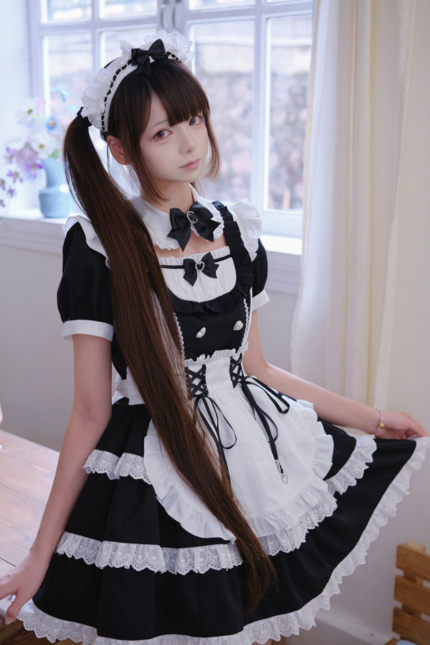 Japanisches Maid-Kleid und Rock-Set
