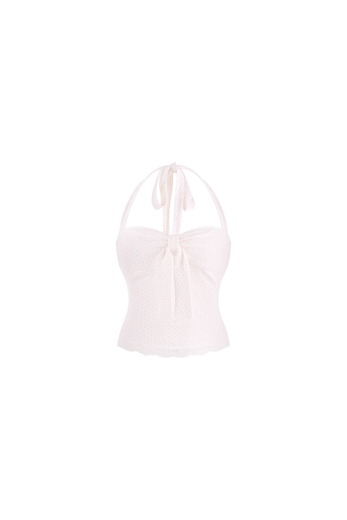 Pink Cardigan White Polka Dot Camisole and Pants 3-Piece Set-Up