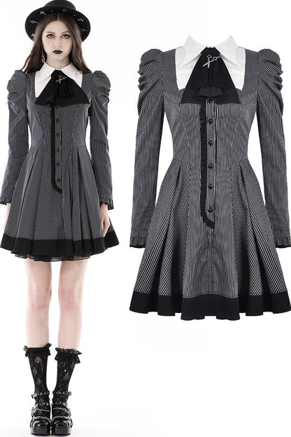 Gothic Lady Striped Dress