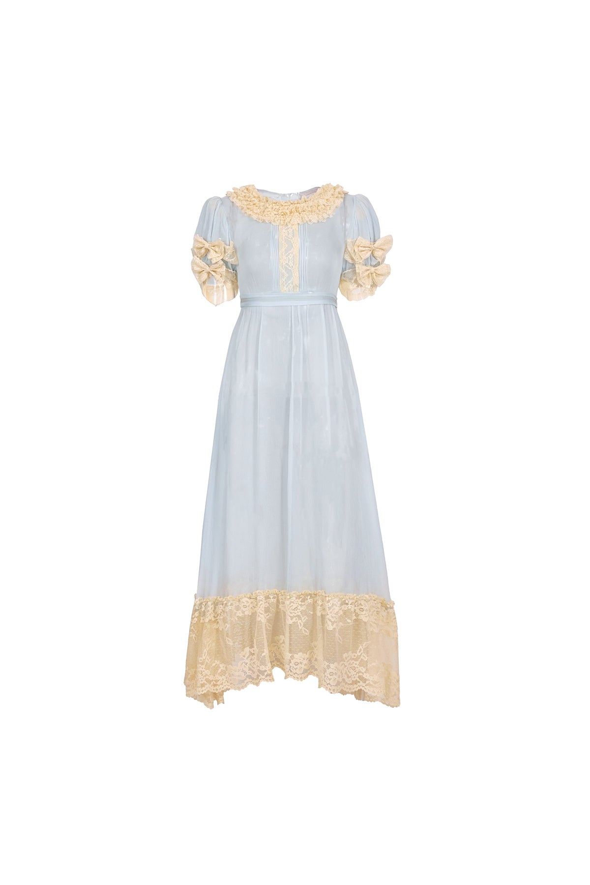 Doll-Like Baby Blue Lace Dress Set