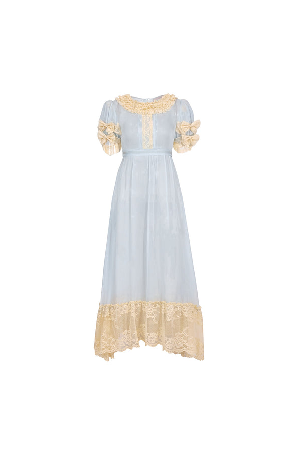 Doll-Like Baby Blue Lace Dress Set