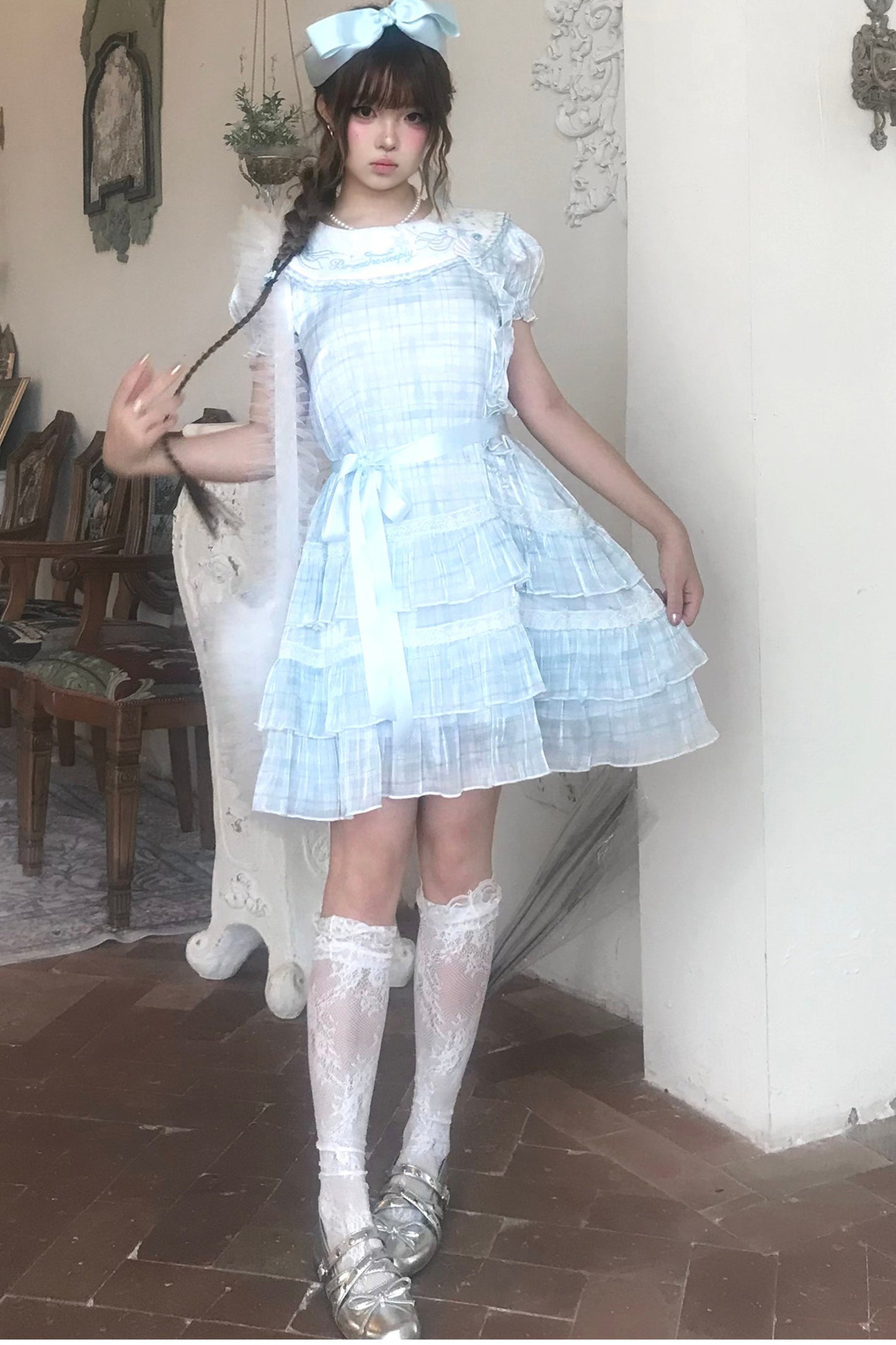 マーメイドブループリンセスフリルワンピース