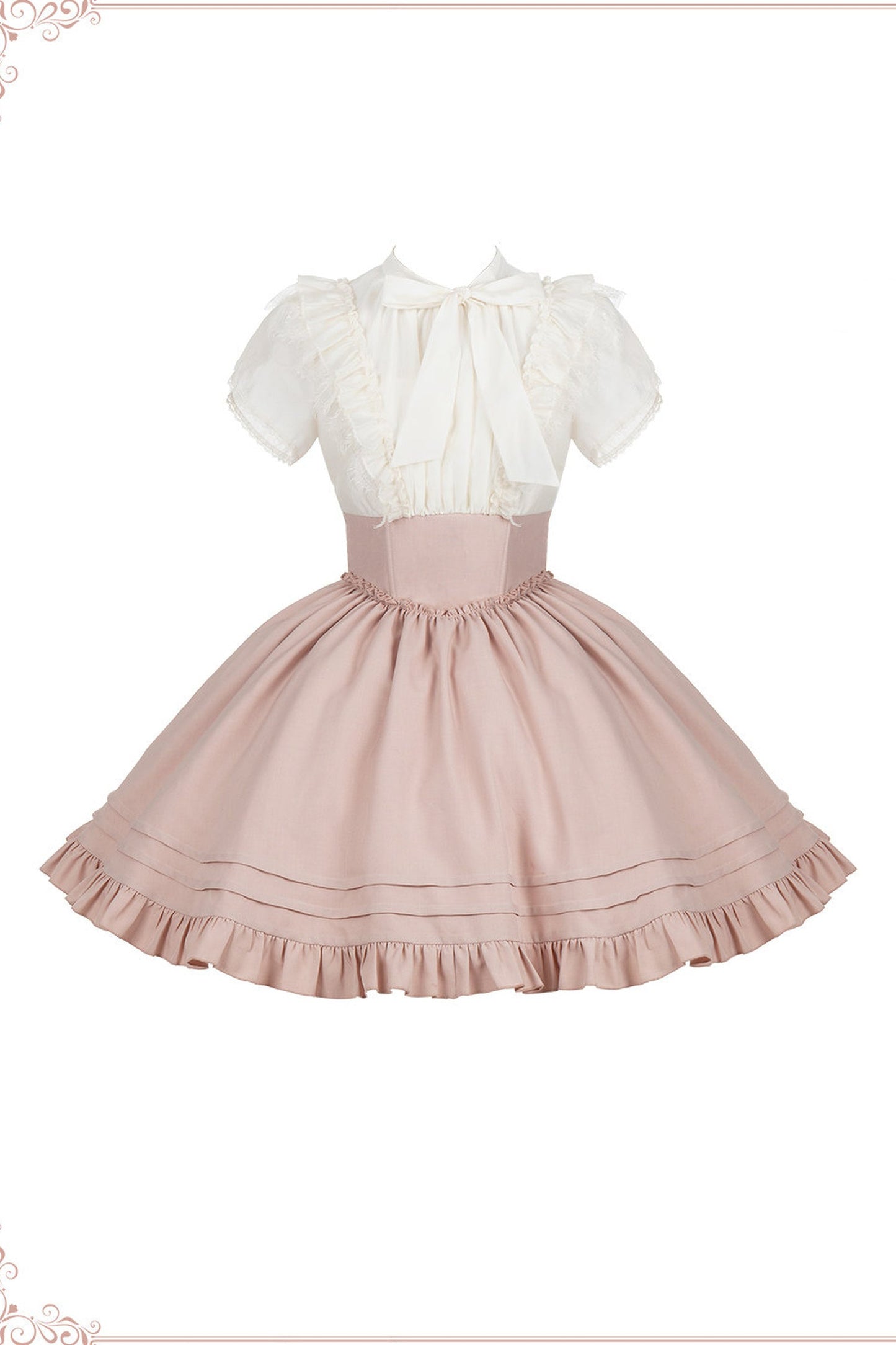 Blush Corset Ruffle Dress