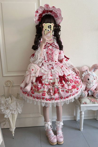 Berry Rabbit Bear Long Sleeve Dress