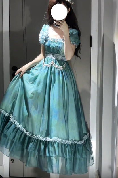 Water Lily Floral Long Dress