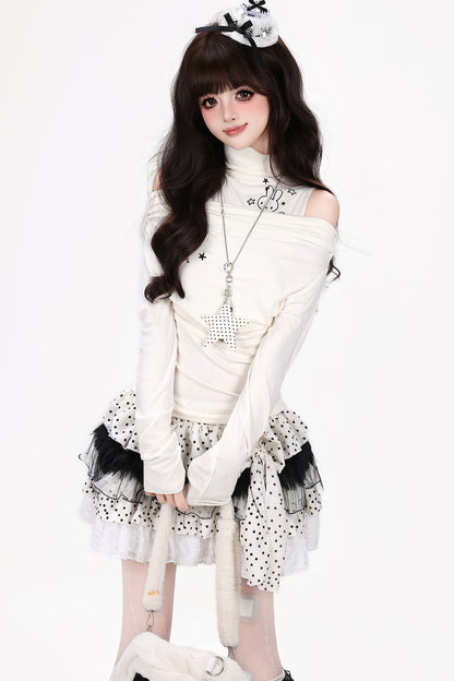 긴소매 반하이넥 티셔츠