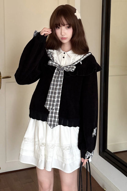 Tie Knit Sweater and Skirt Set