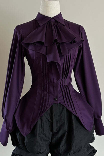 Gothic Ruffle Collar Long-Sleeved Shirt