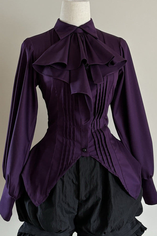 Gothic Ruffle Collar Long-Sleeved Shirt