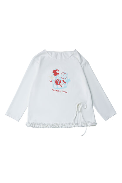 Apple Ribbon Balloon Pinafore Dress Set