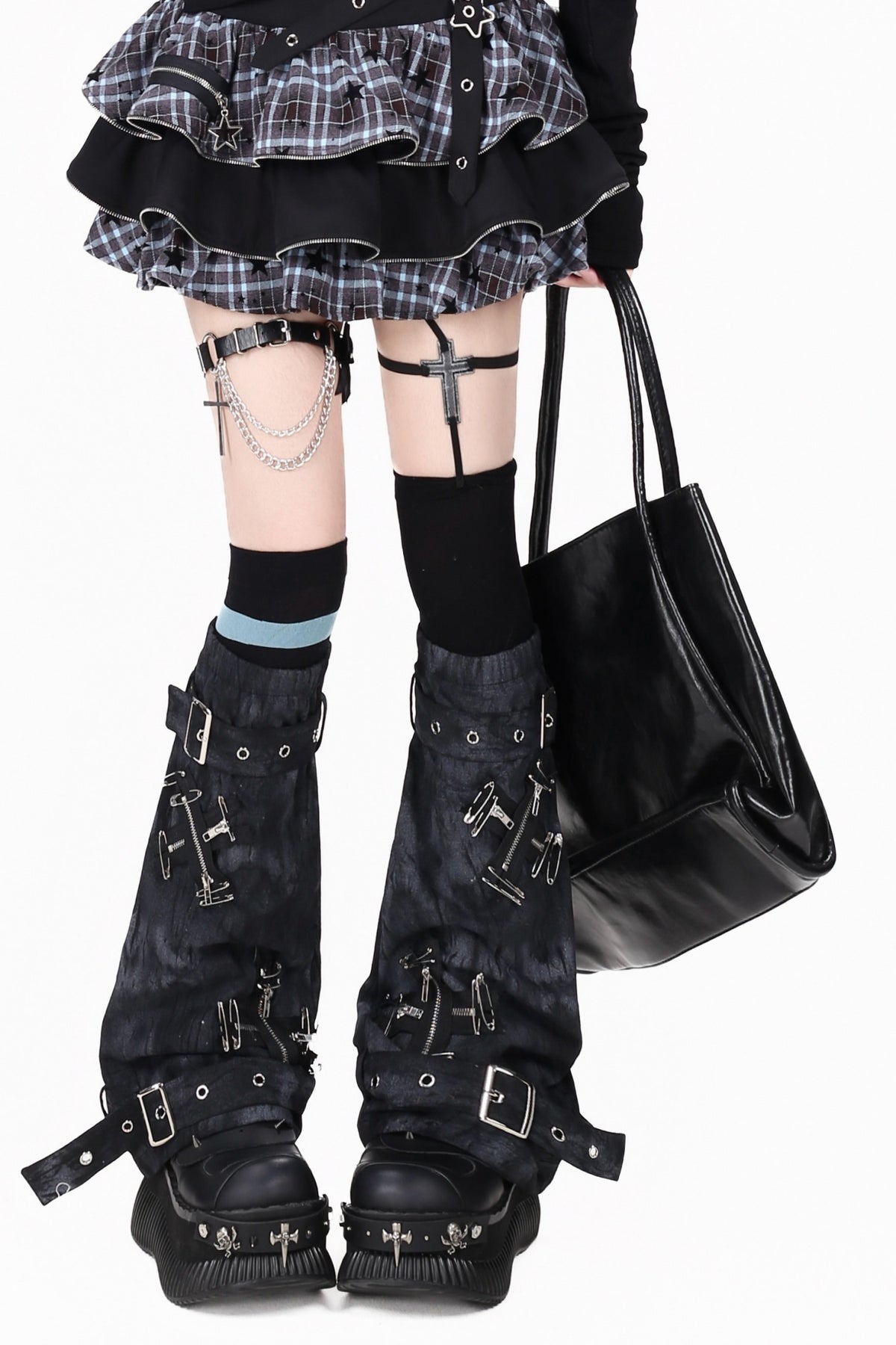 Punk Safety Pin Leg Warmers