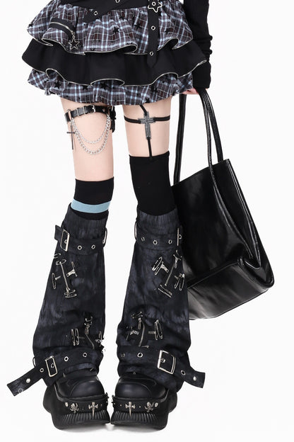 Punk Safety Pin Leg Warmers