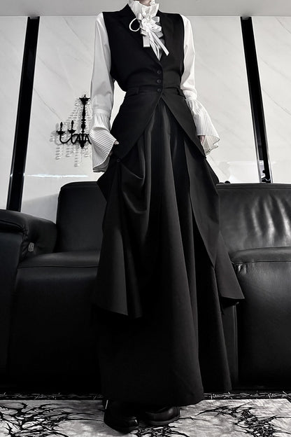 Pleated Bell Sleeve Blouse