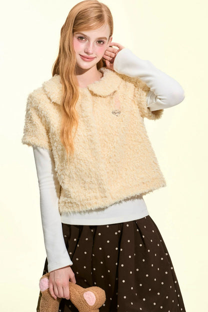 Teddy Doll Collar Short-Sleeved Vest
