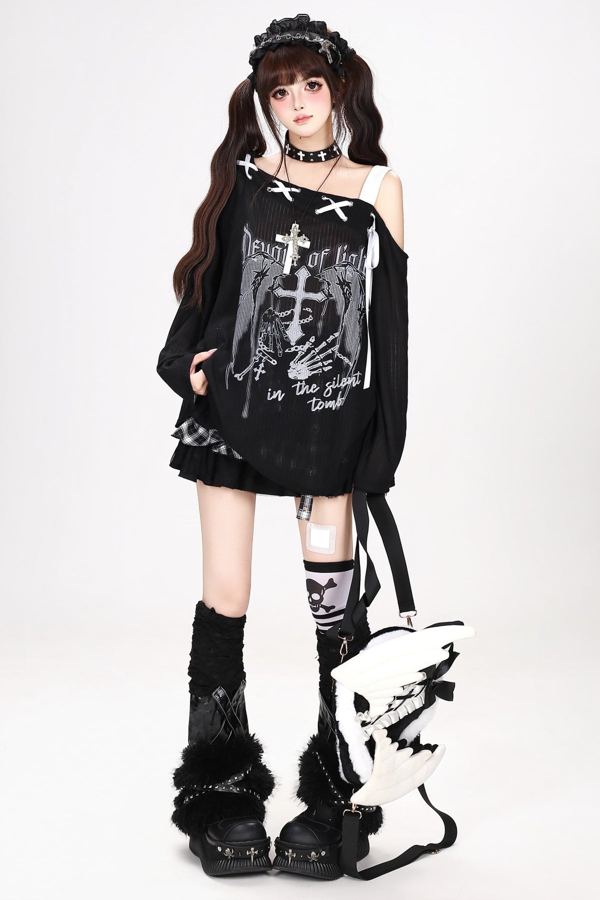 Loose Off-Shoulder Tie Long-Sleeve Cover-Up