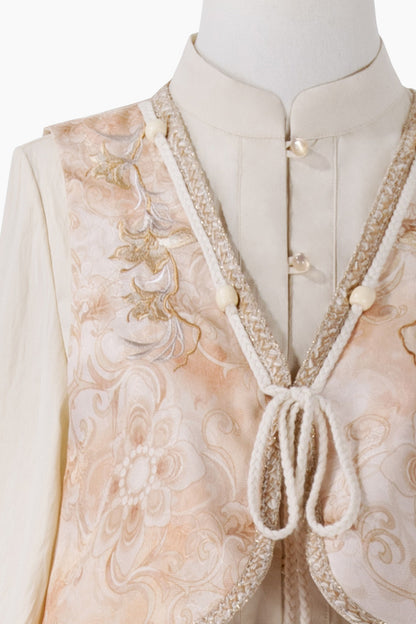 Lily Flower Tea Floral Vest Top and Skirt Set-Up