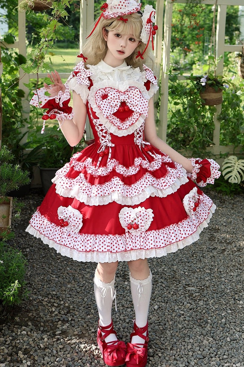 Red Check Cherry JSK Sundress
