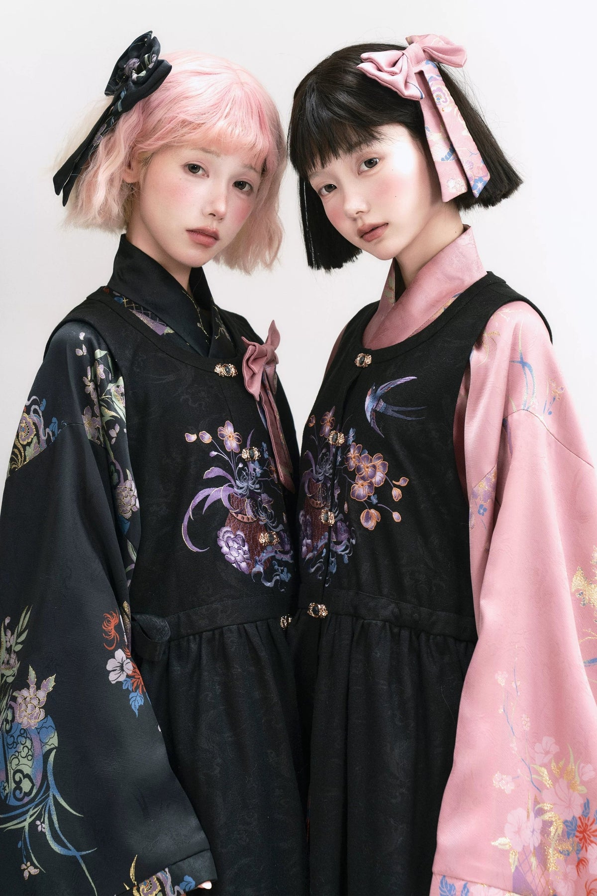 Floral Hanfu Puffy Dress Set
