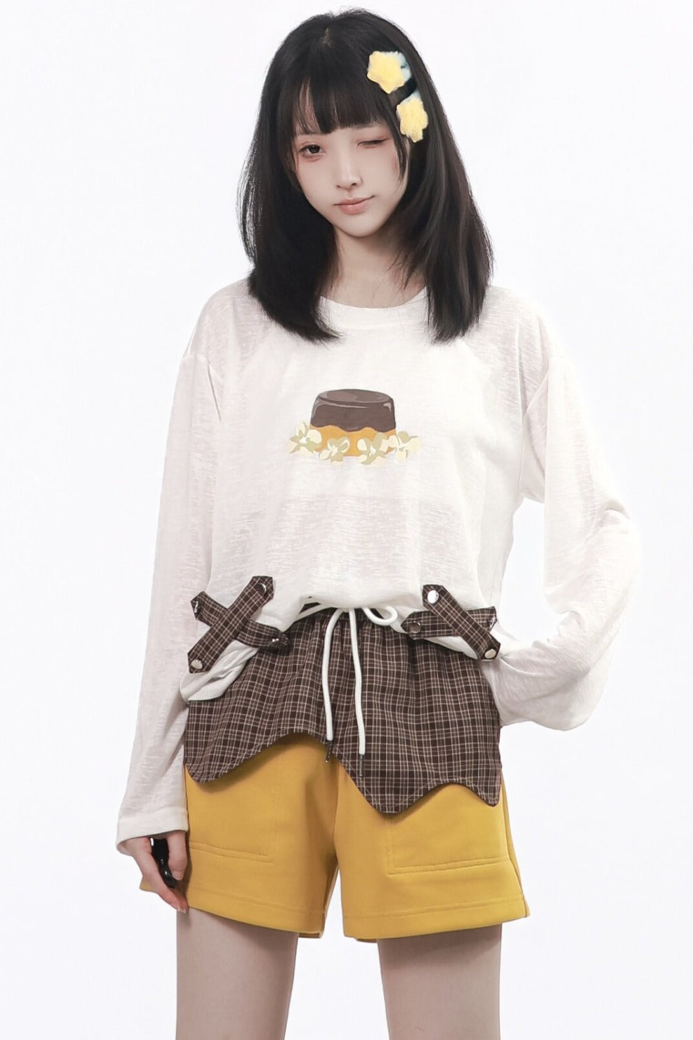 Lightweight Layered Top & Contrast Shorts Set-Up