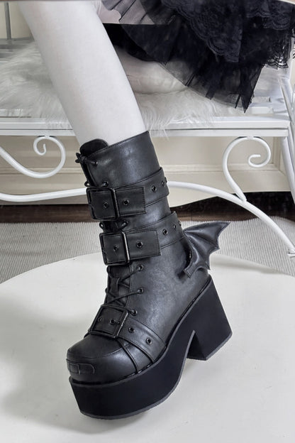 Twin Buckle Platform Boots