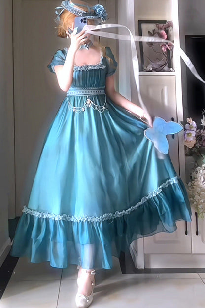 Water Lily Floral Long Dress