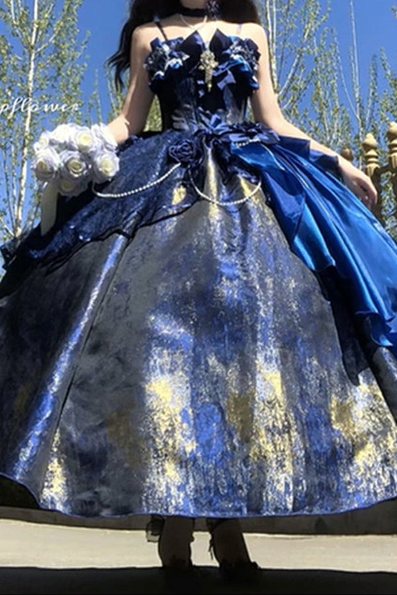 Cosmic Princess Dress Draped in the Night Sky