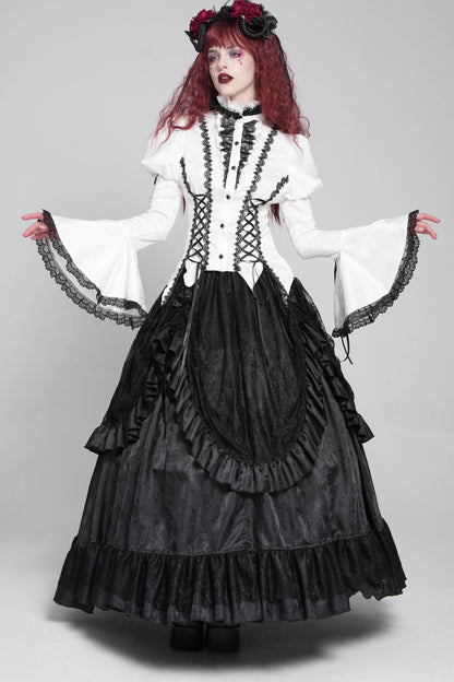 Chemise gothique à laçage et manches princesse