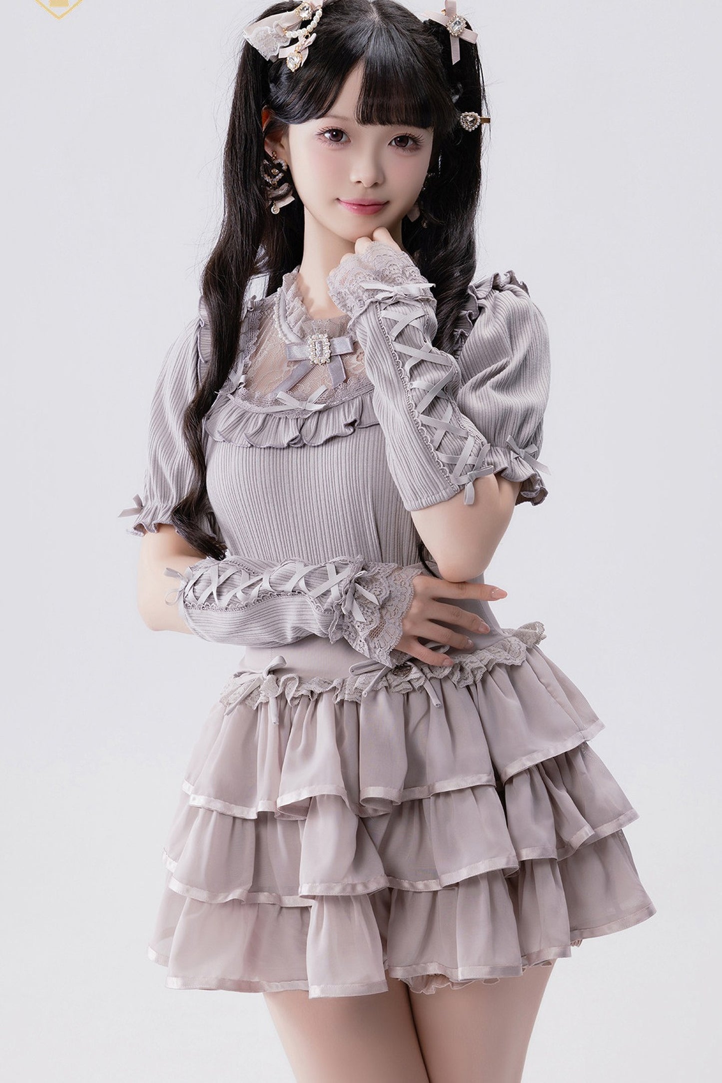 Conjunto idol con volante de estilo muñeca