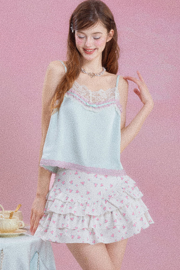 Lace Satin Cami Top