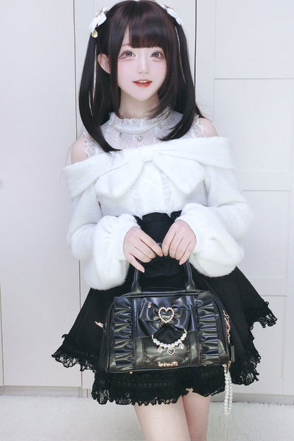프릴 리본 보스턴백