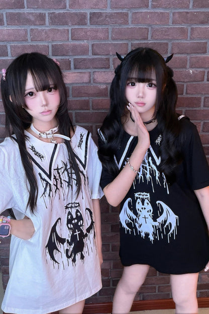 Teufelsgeist-Matrosenkragen-T-Shirt