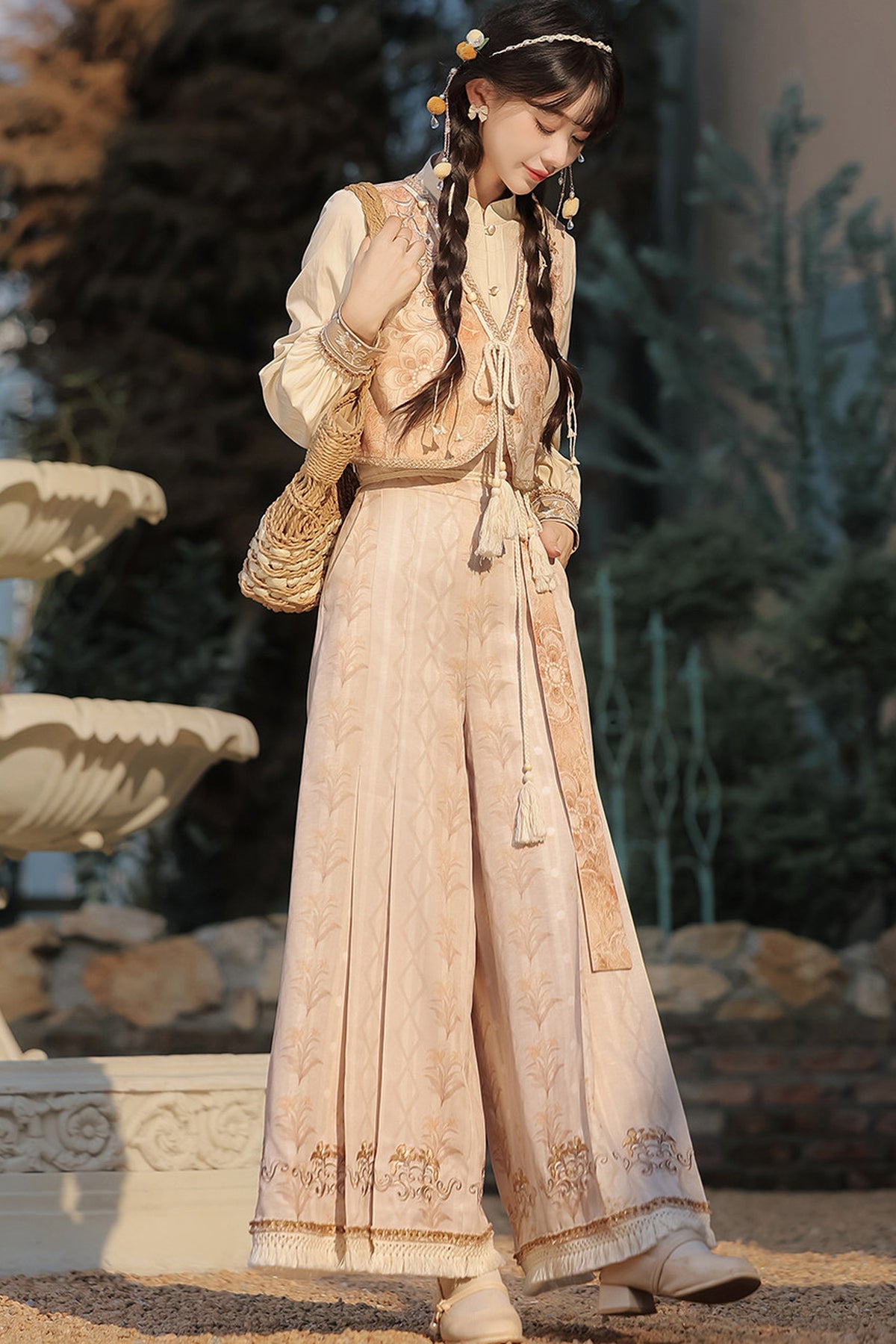 Lily Flower Tea Floral Vest Top and Skirt Set-Up