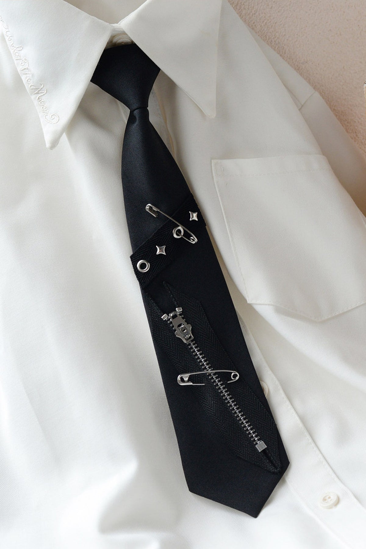Zipper Decorative Necktie