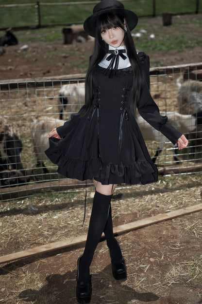French Retro Waist-Cinching Dress