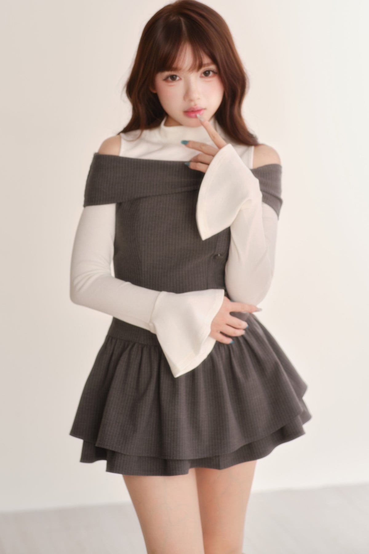 Long Sleeve Knitted Striped Dress