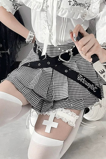 지뢰계 메이드 어둠귀여움 프릴 세트업