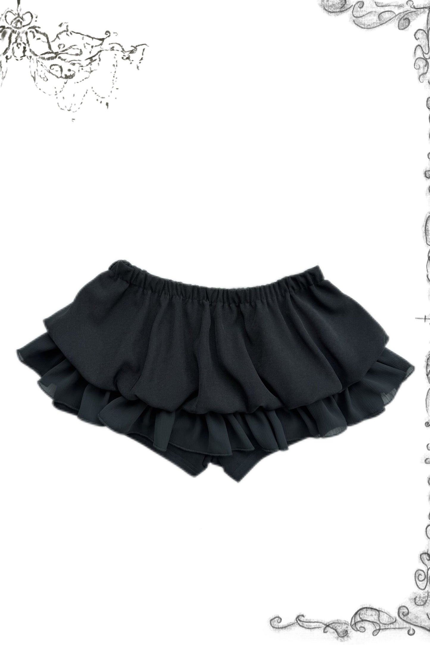 Gothic Floral Mesh Skirt Set-Up