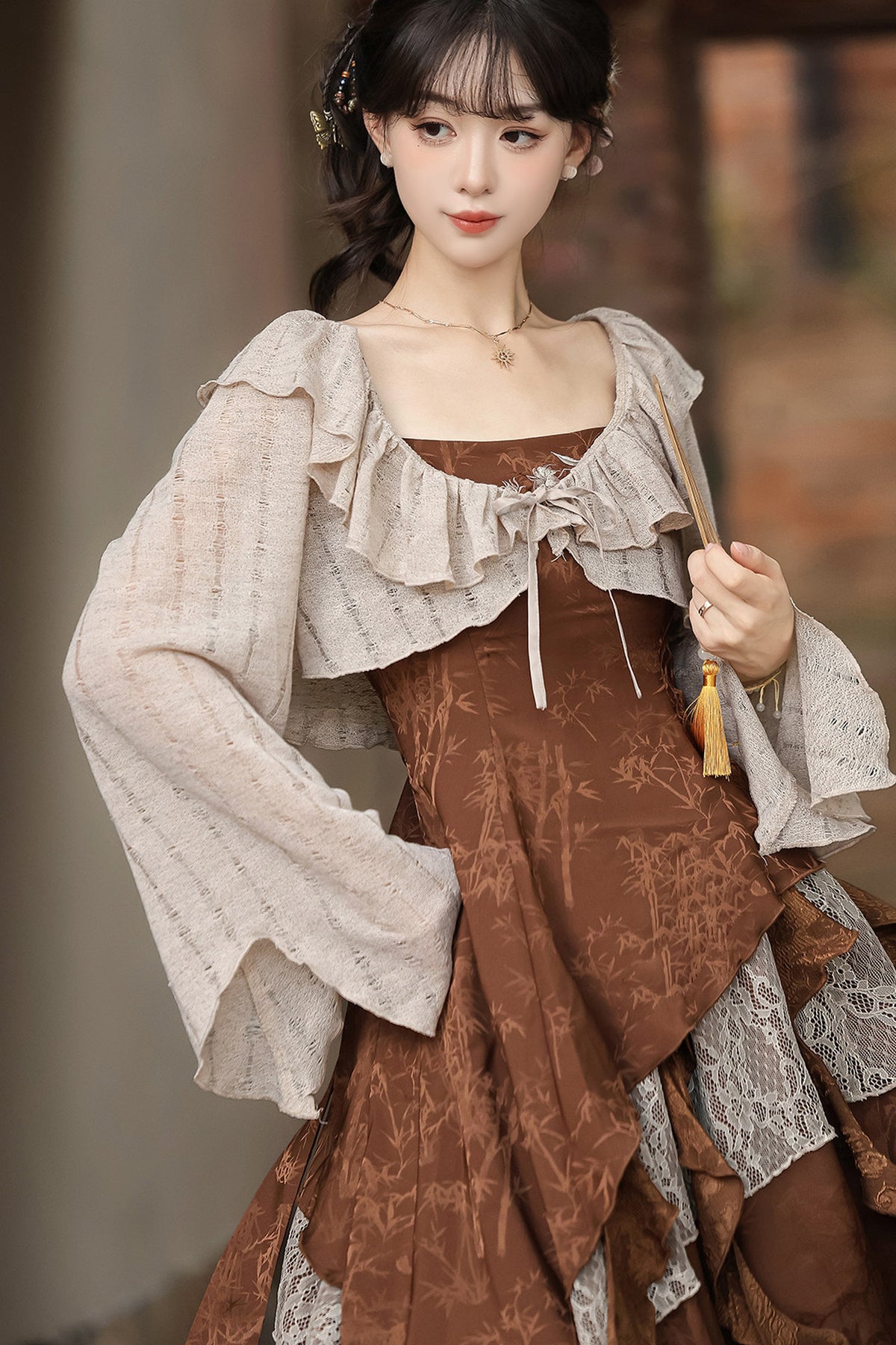 Dune Traveler Asymmetric Retro Dress Set