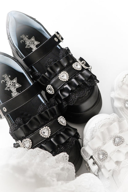 Scarpe con plateau e fibbia arricciata